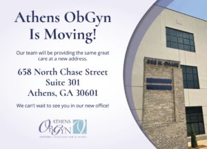 Athens ObGyn at 658 North Chase Street Suite 301 is seeing new patients